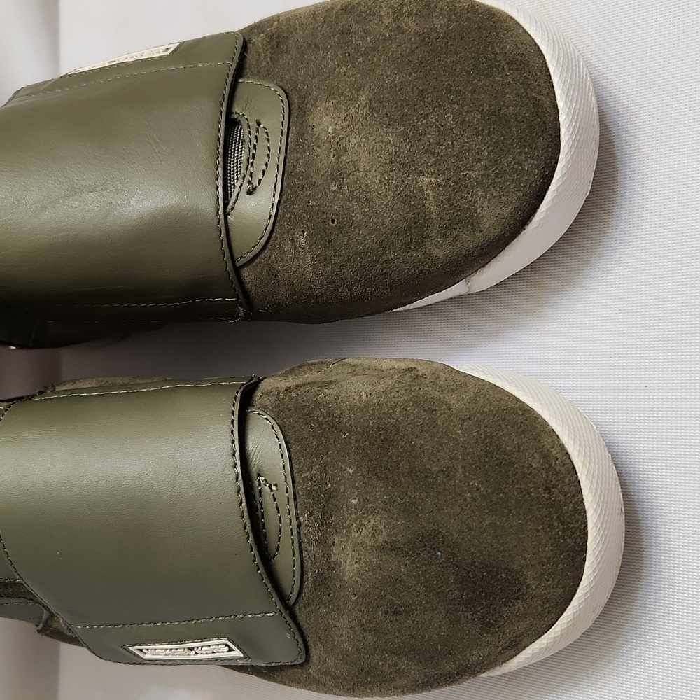 Michael Michael Kors Addie High-top Leather Olive Gold Sneakers (W Size 7.5) - Picture 9 of 16